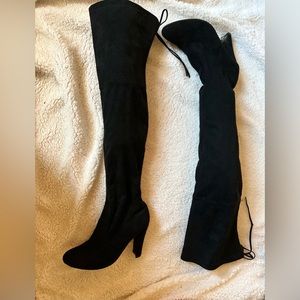Over the knee black boots